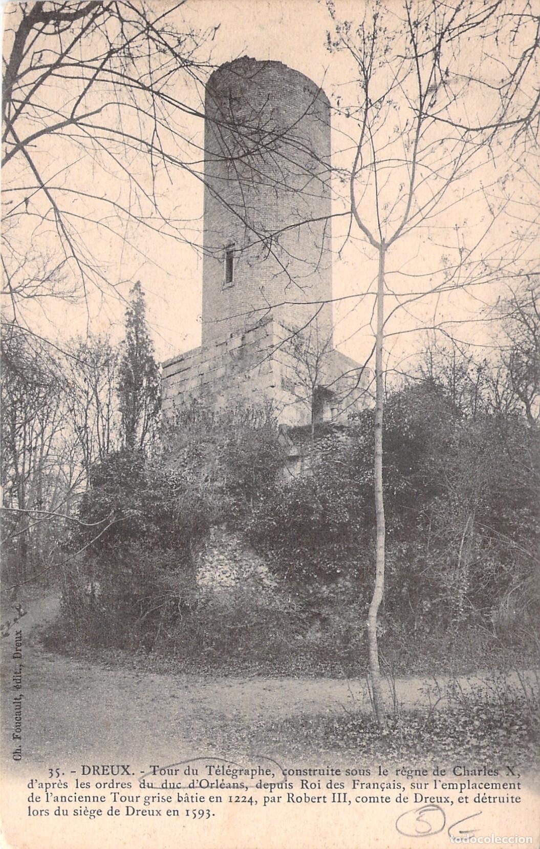 Postkarten: Postal de la Torre del Tel&eacute;grafo en Dreux, Francia