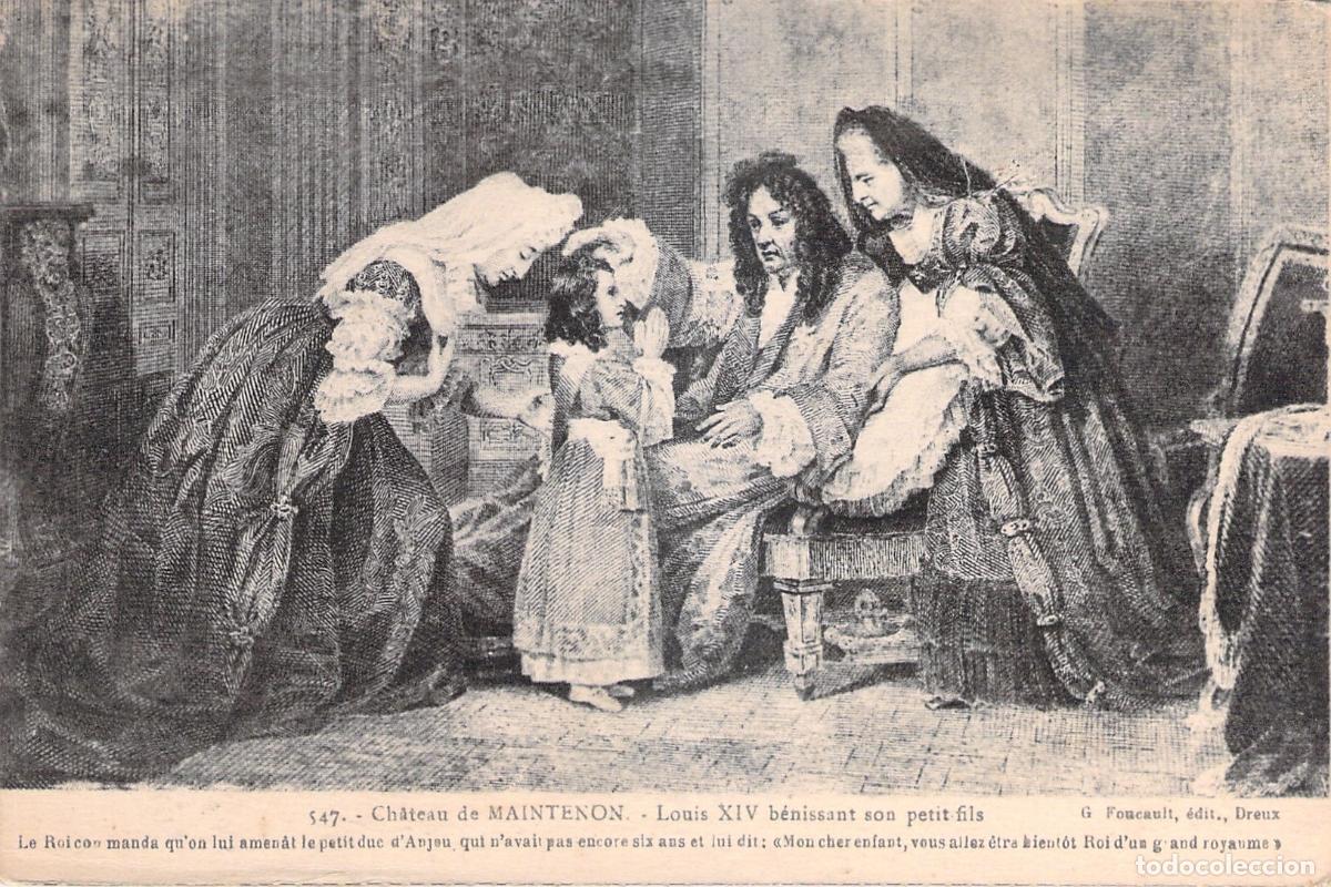 Cartoline: Postal hist&oacute;rica Castillo de Maintenon Luis XIV bendiciendo a su nieto