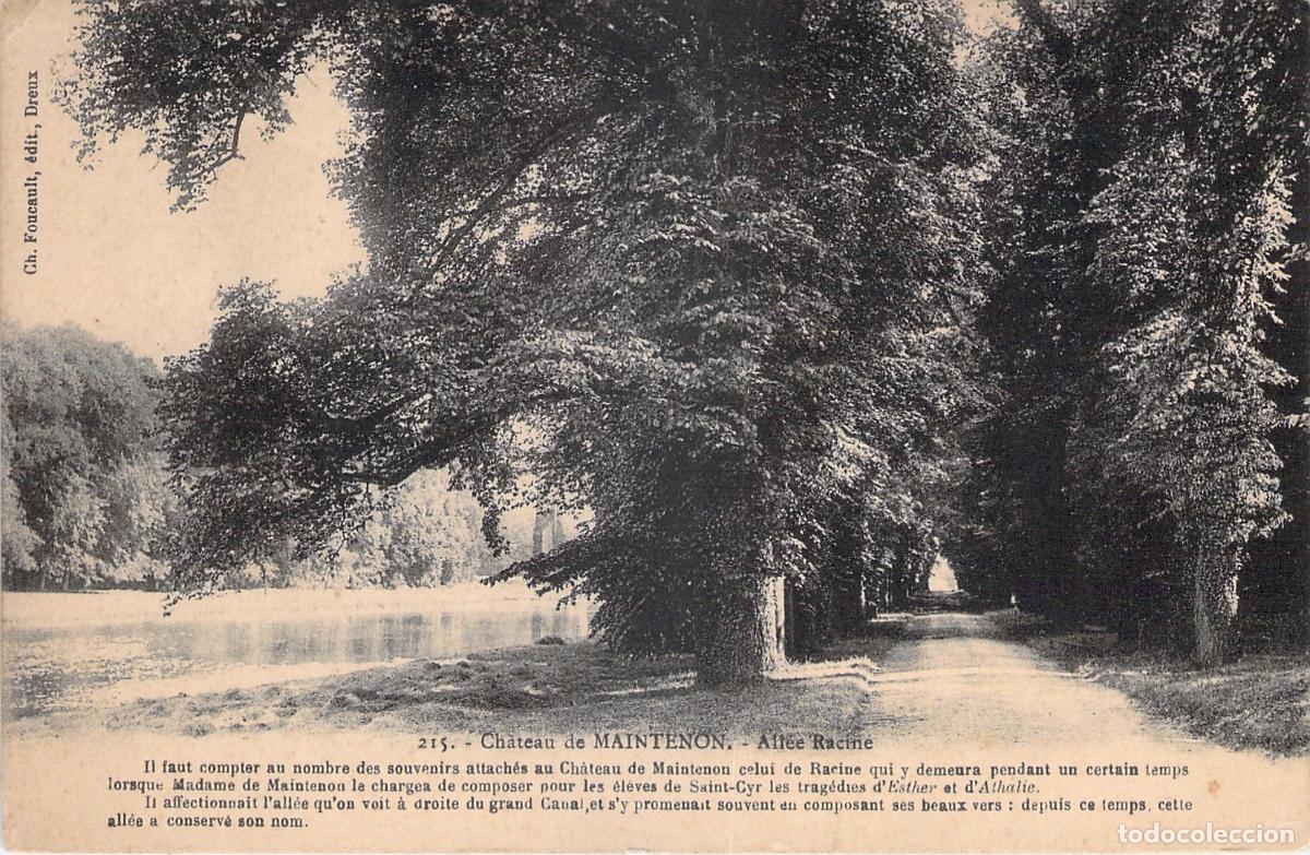 Postcards: Postal del Castillo de Maintenon y la Allee Racine en Francia