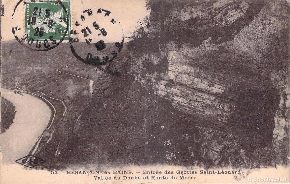 Postcards: Postal de la entrada de las Cuevas de Saint-L&eacute;onard en Besan&ccedil;on, Francia