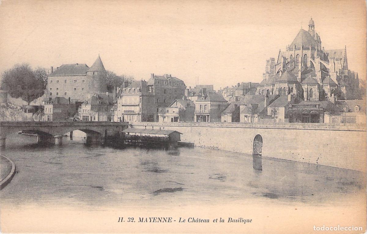 Cartes Postales: Postal de Mayenne, Francia, con el Castillo y la Bas&iacute;lica
