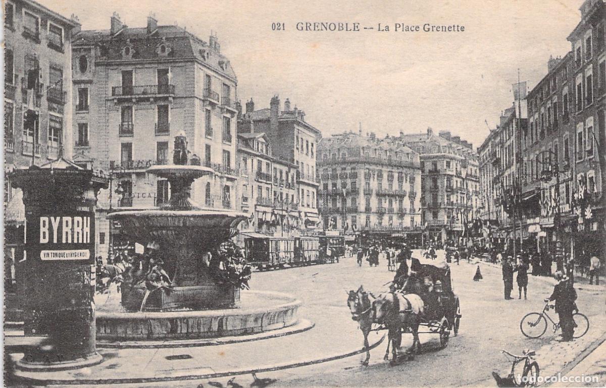 Postkarten: Postal de la Place Grenette en Grenoble, Francia