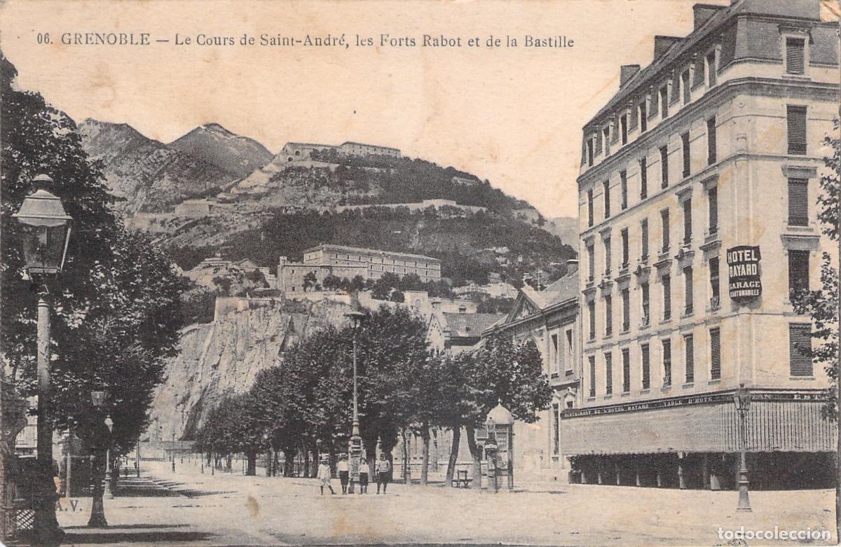 Cartoline: Postal de Grenoble Le Cours de Saint-Andr&eacute; y el Fuerte de la Bastilla