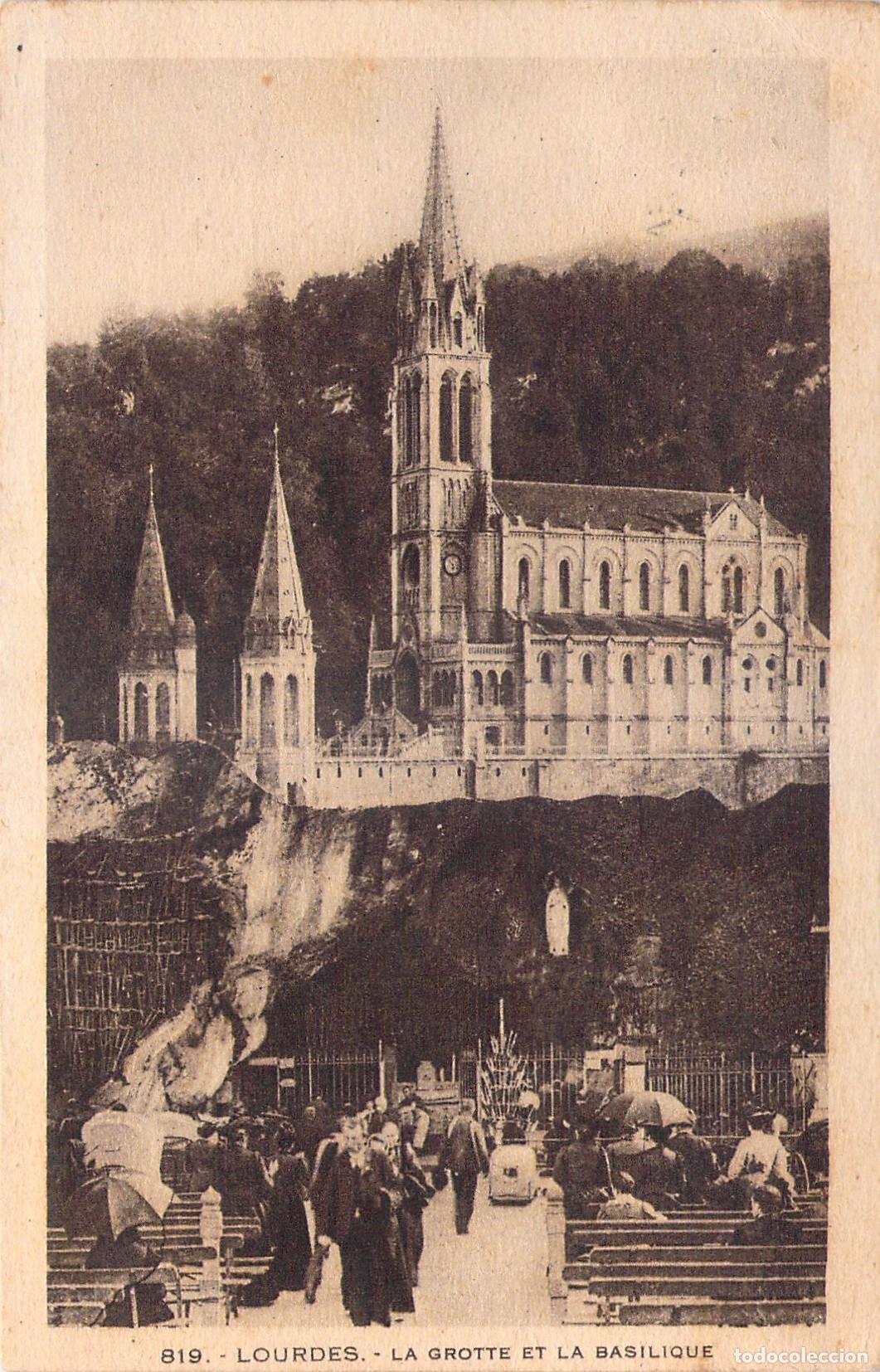 Cartes Postales: Postal de la Gruta y la Bas&iacute;lica de Lourdes, Francia