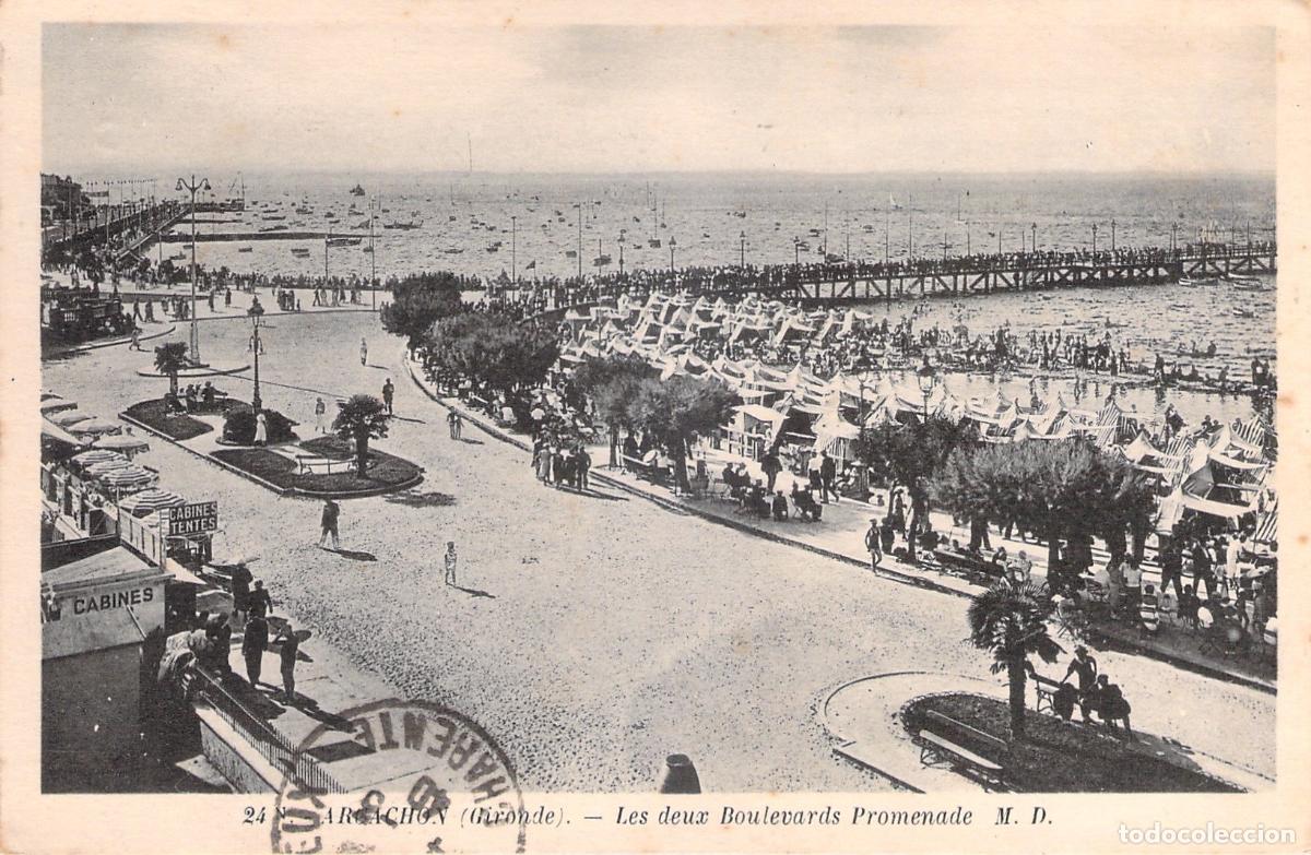 Postcards: Postal de Arcachon, Francia: Paseo Mar&iacute;timo y Playa