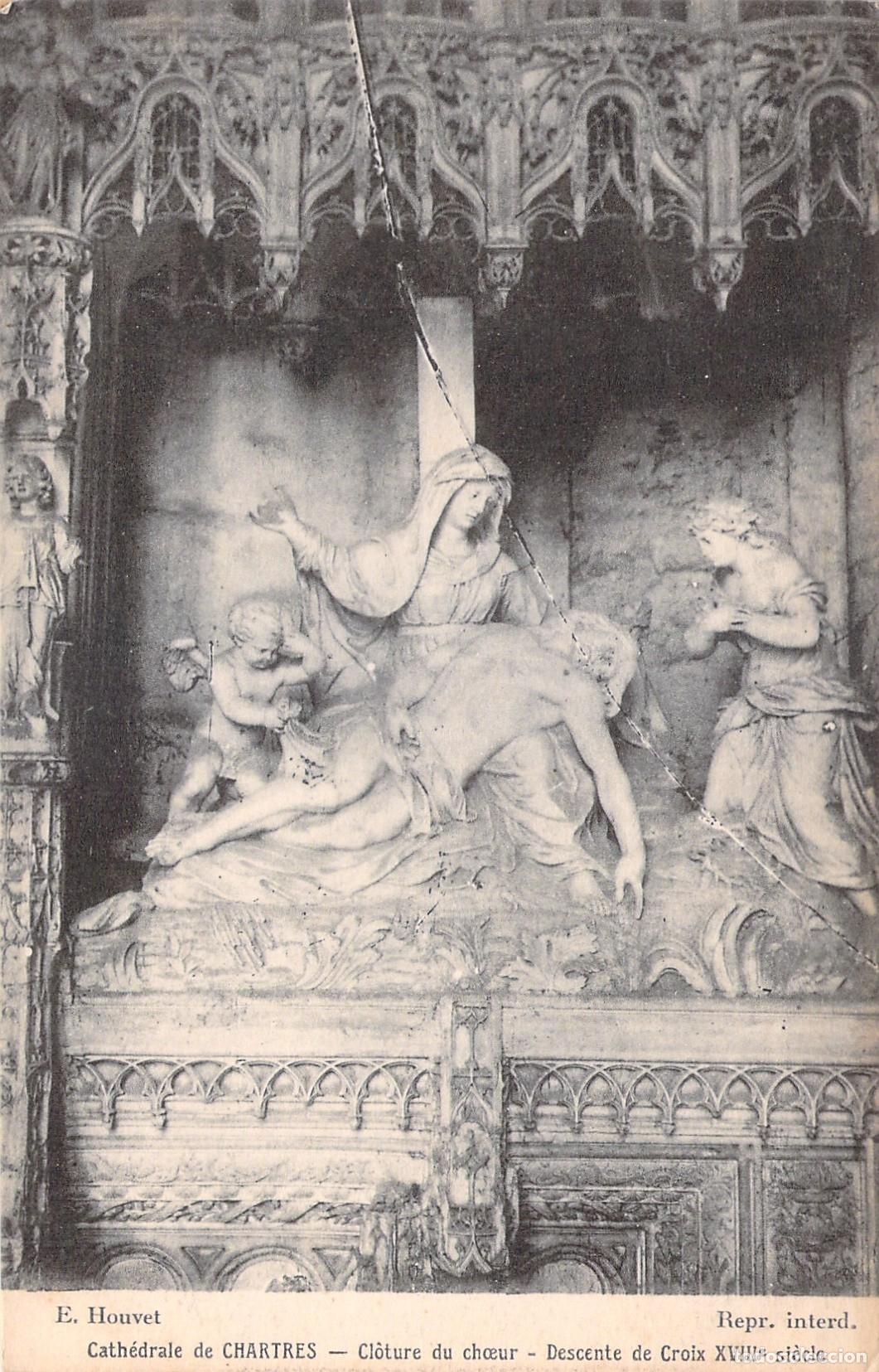 Postcards: Postal de la Catedral de Chartres Escultura Descendimiento de la Cruz