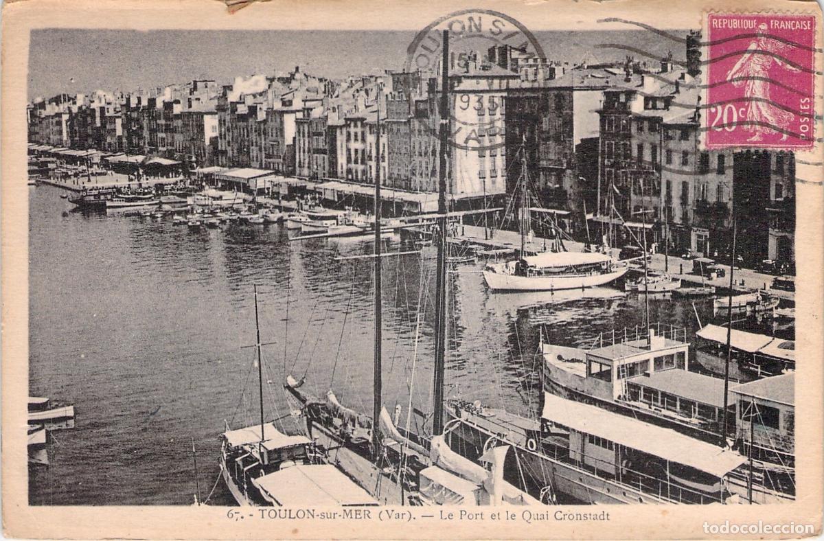 Postales: Postal de Toulon Francia Puerto y Quai Cronstadt