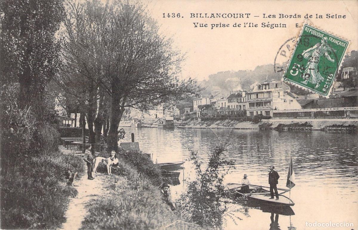 Postales: Postal de Billancourt a orillas del Sena, Isla S&eacute;guin