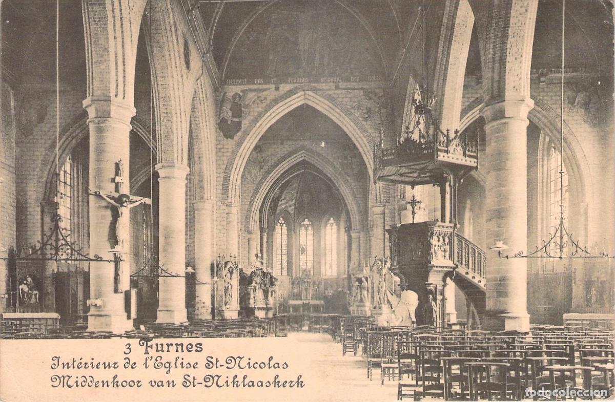 Postales: Postal de la Iglesia de San Nicol&aacute;s en Veurne, B&eacute;lgica