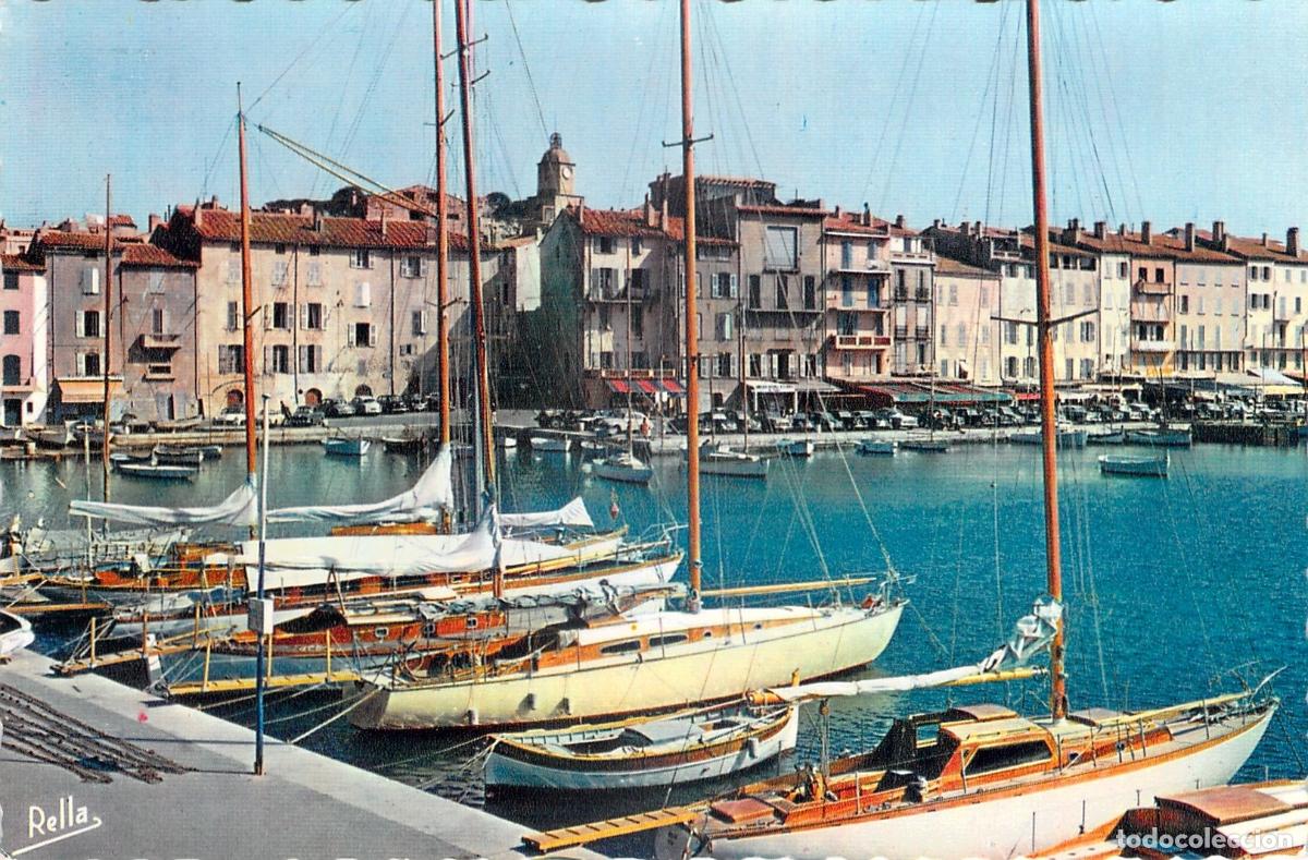 Postales: Postal de Saint-Tropez vista del puerto Quai Jean-Jaur&egrave;s en Francia