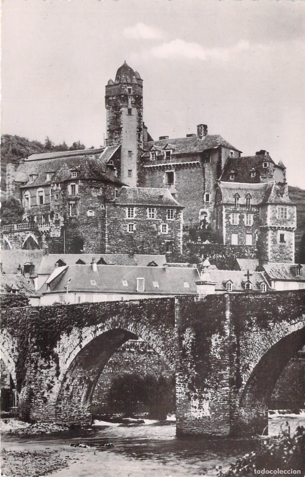 Postales: Postal de Estaing con el Castillo y el Puente en Aveyron