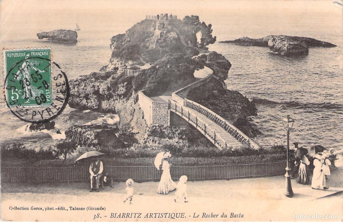 Postais: Postal de Biarritz, Le Rocher du Basta, Francia
