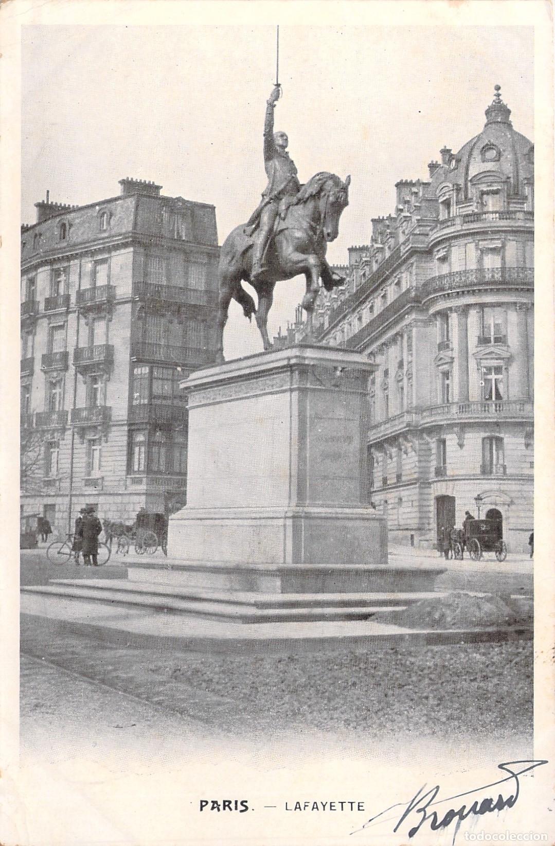 Cartoline: Postal de Paris Estatua de Lafayette