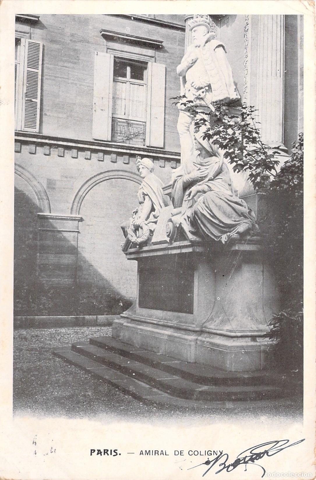 Postcards: Postal de Paris Monumento Almirante Coligny