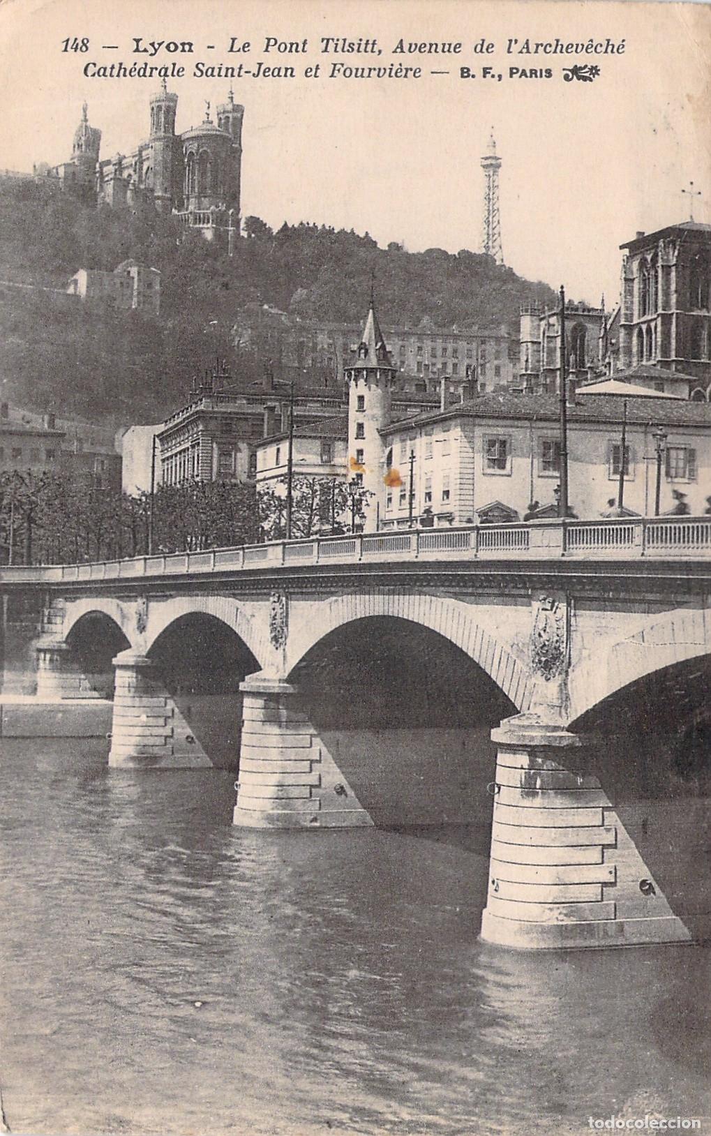 Cartes Postales: Postal de Lyon, Puente Tilsitt y Bas&iacute;lica de Fourvi&egrave;re