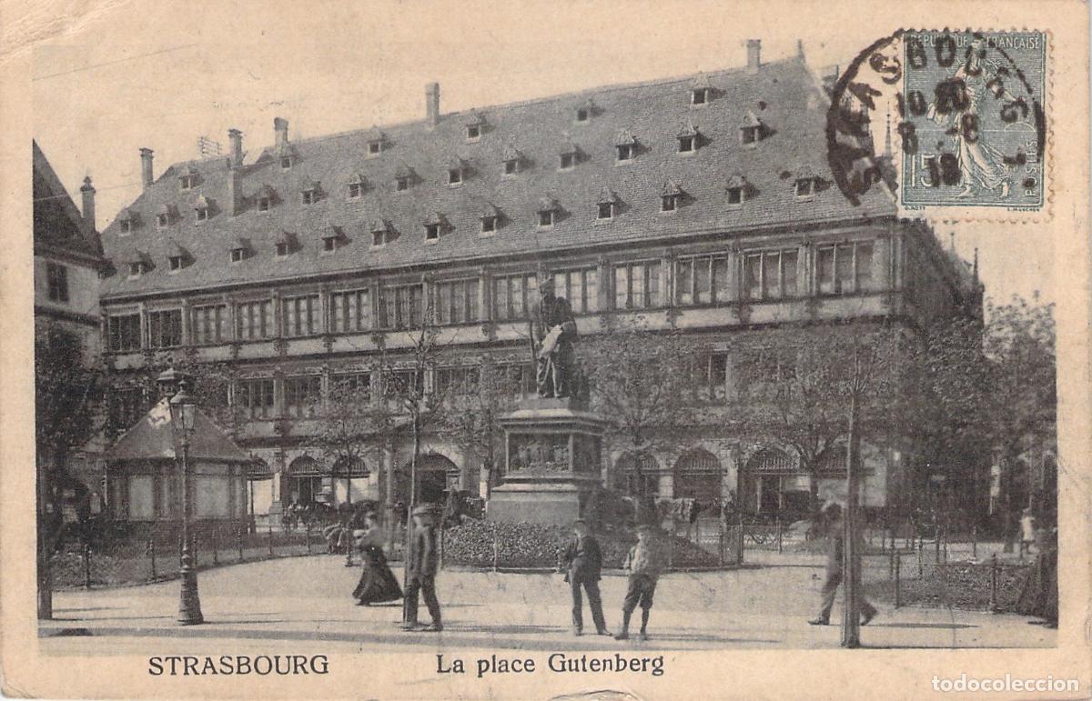 Cartes Postales: Postal de la Plaza Gutenberg en Estrasburgo Francia