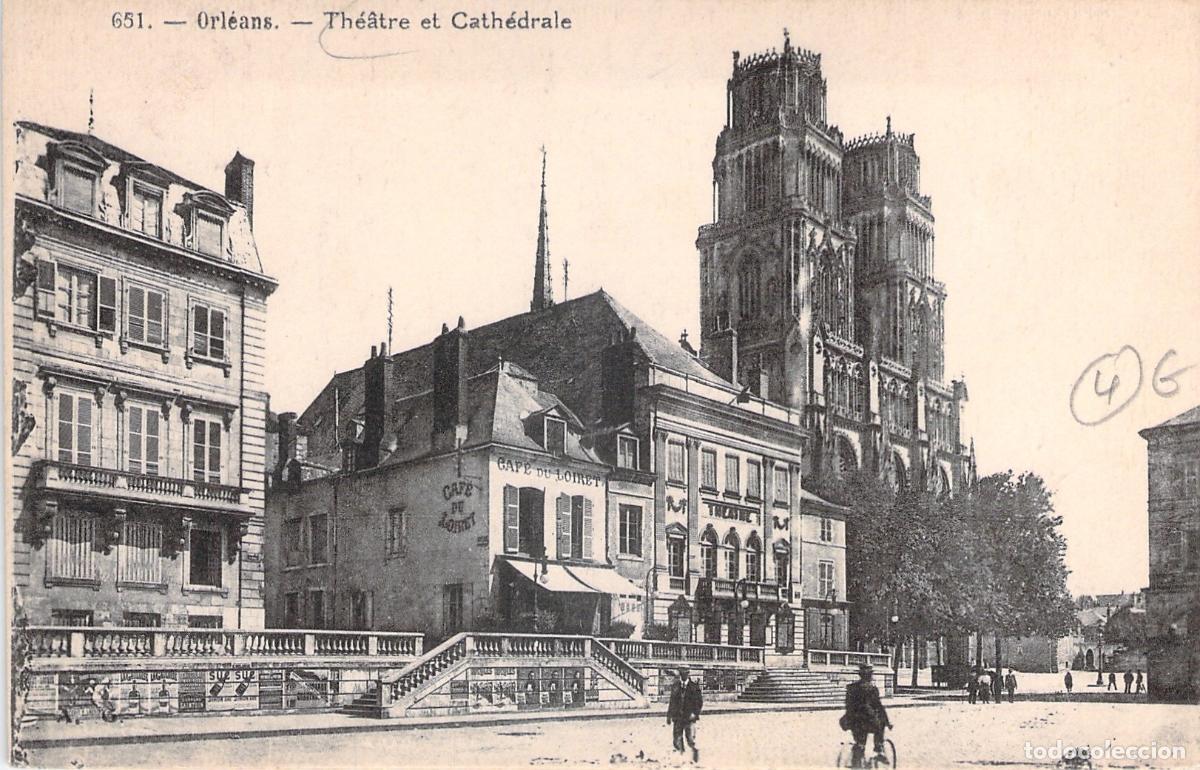 Postkarten: Postal de Orleans Francia Teatro y Catedral