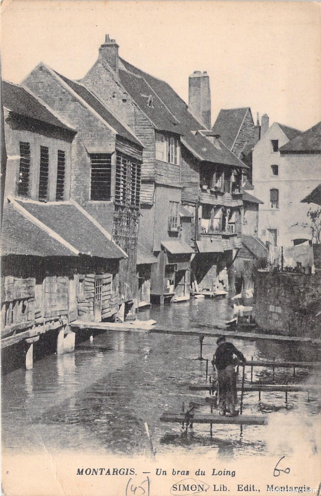 Cartes Postales: Postal de Montargis mostrando un brazo del r&iacute;o Loing