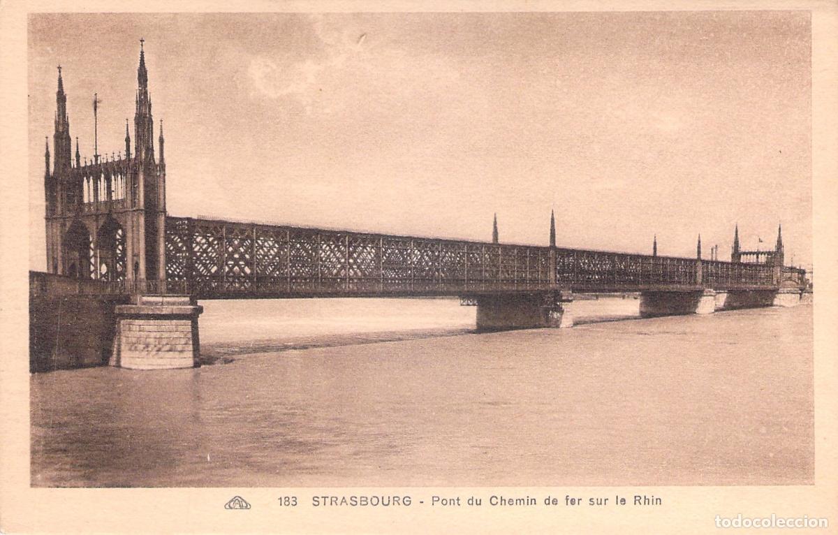 Cartes Postales: Postal de Estrasburgo Puente del Ferrocarril sobre el Rin