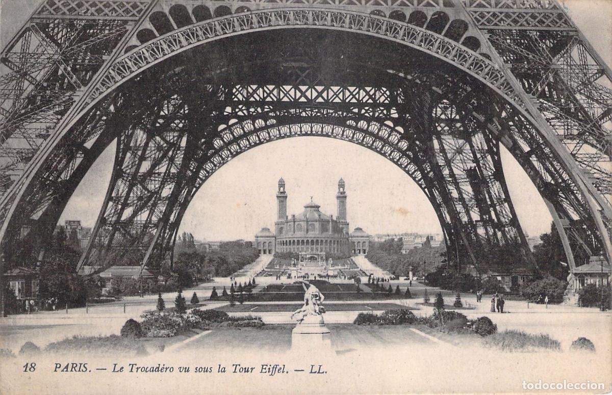 Cartes Postales: Postal de la Torre Eiffel y el Trocadero en Par&iacute;s