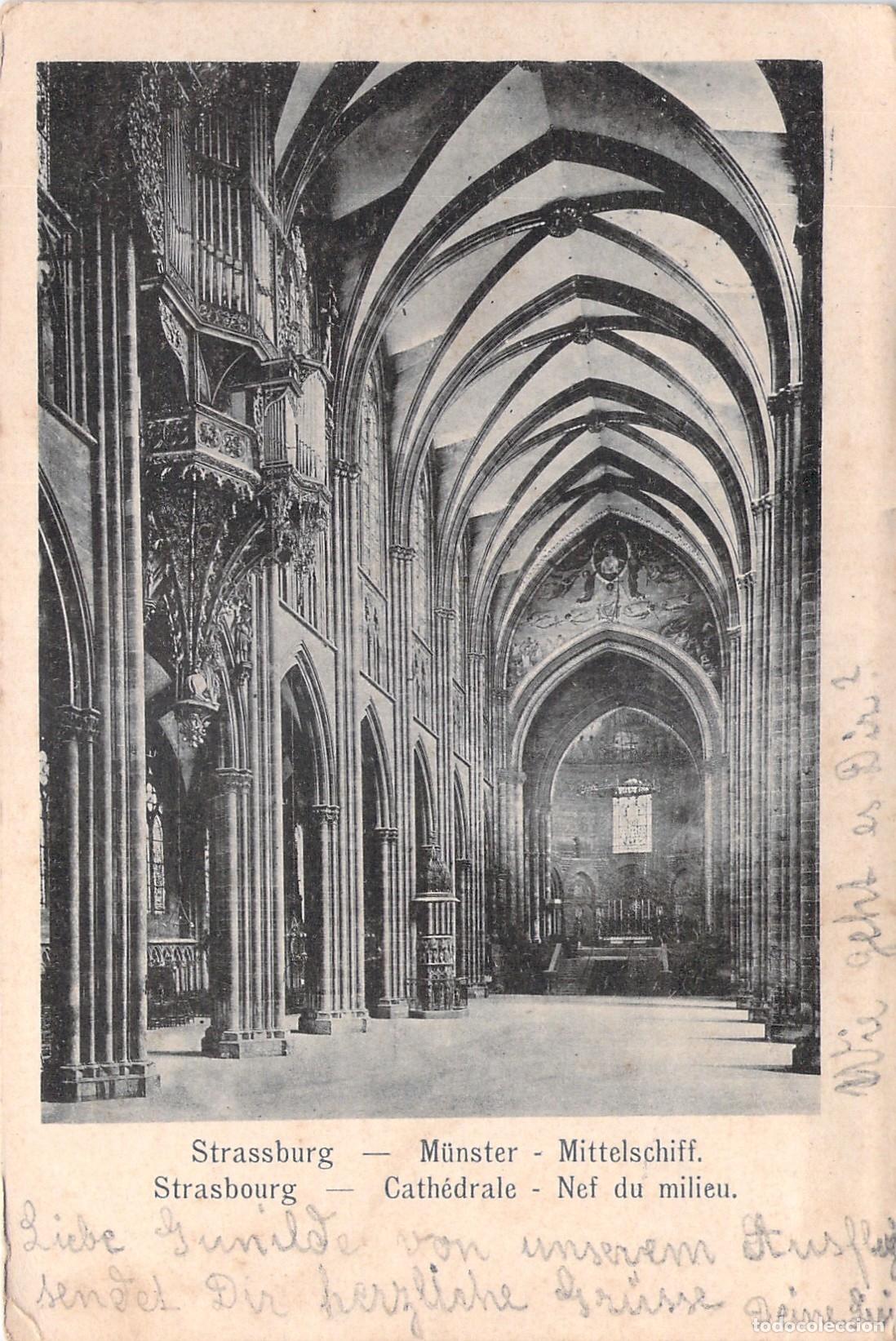 Postales: Postal de la Catedral de Estrasburgo Interior - Foto 1