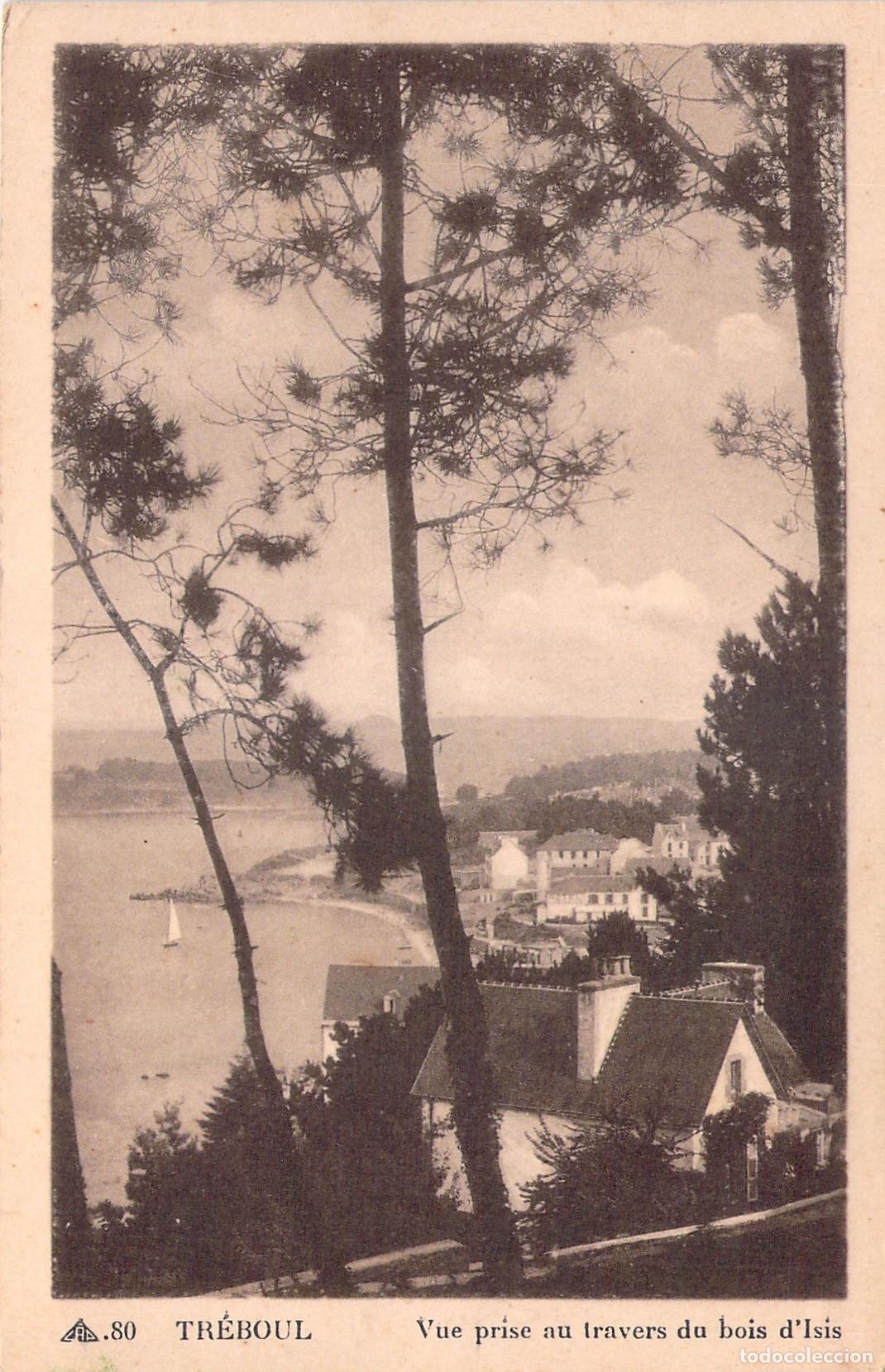 Postkarten: Postal de Tr&eacute;boul, Breta&ntilde;a, Vista desde el bosque d'Isis