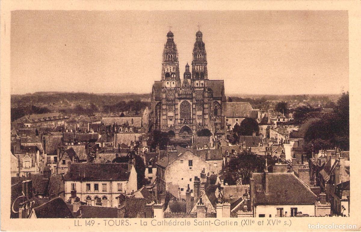 Postkarten: Postal de la Catedral Saint-Gatien en Tours, Francia