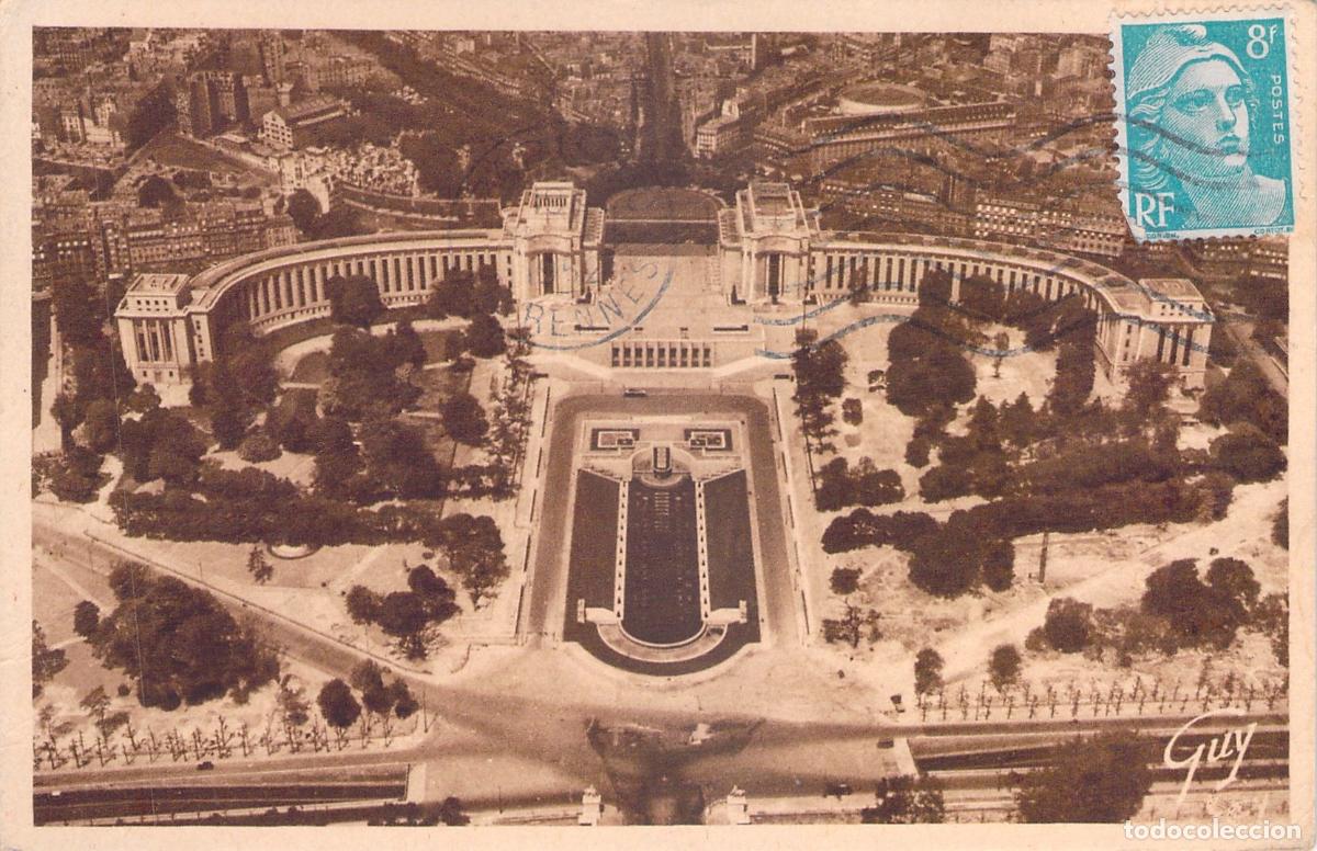 Postcards: Postal de Paris: Panorama del Palacio de Chaillot desde la Torre Eiffel