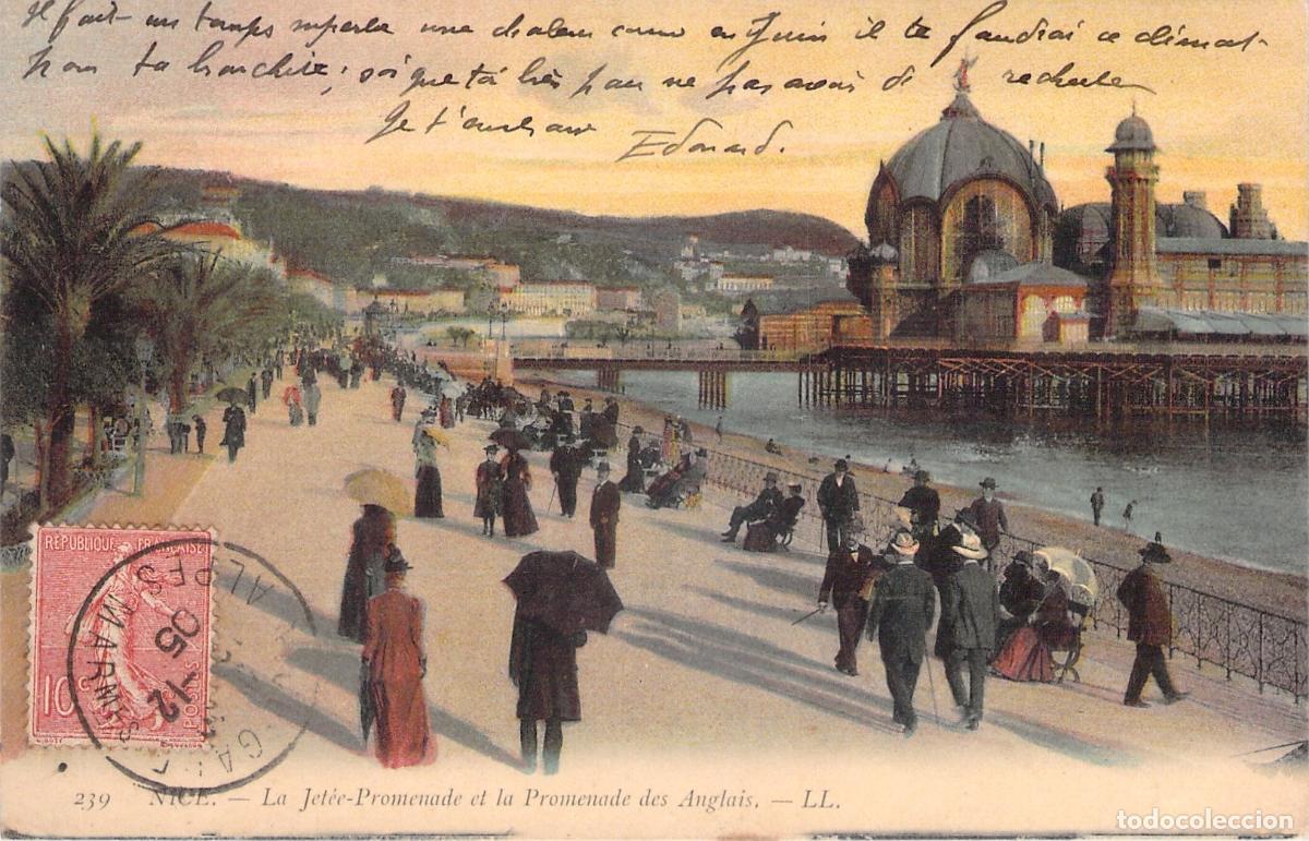 Postcards: Postal de la Jet&eacute;e-Promenade y Promenade des Anglais en Niza, Francia