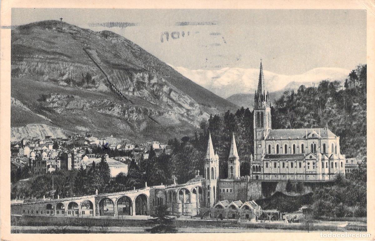 Cartes Postales: Postal de Lourdes con la Bas&iacute;lica y el Pic du Jer
