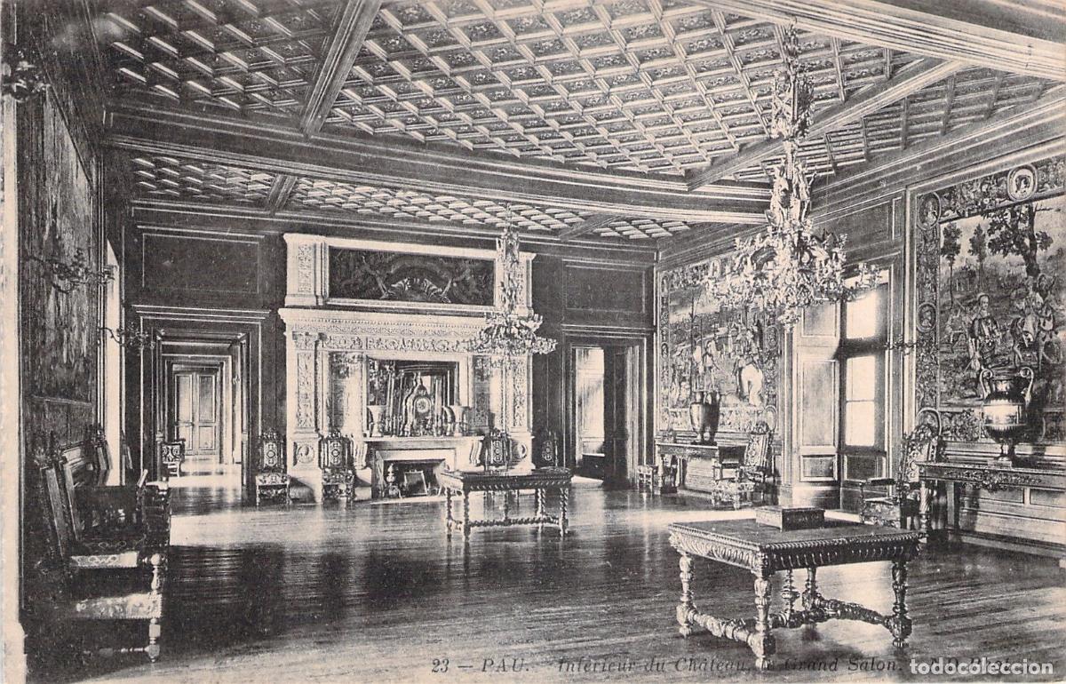 Cartes Postales: Postal del Gran Sal&oacute;n del Castillo de Pau en Francia