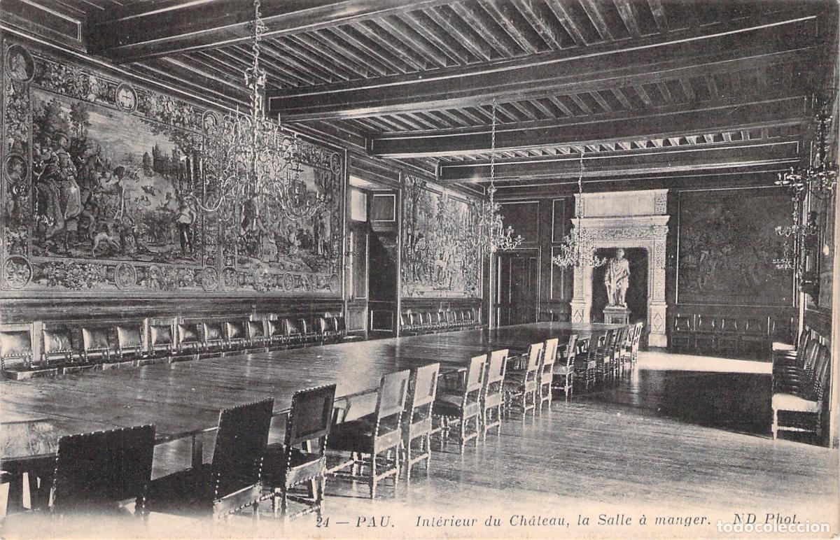 Cartoline: Postal del interior del comedor del Castillo de Pau, Francia