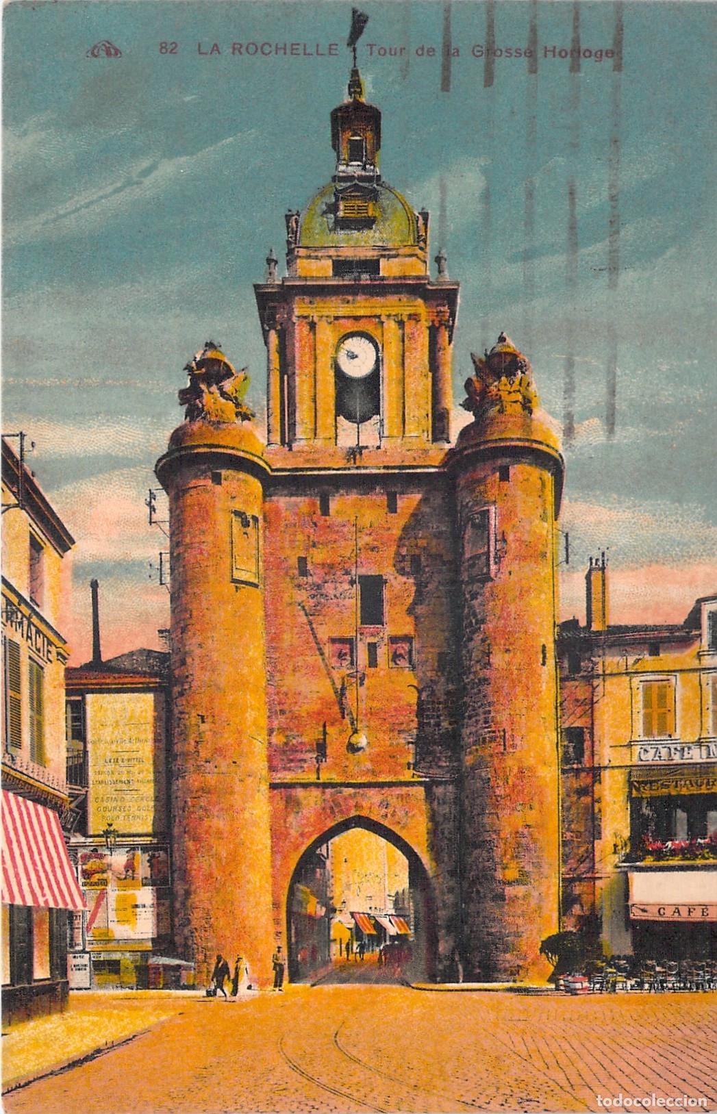 Cartoline: Postal de la Grosse Horloge en La Rochelle, Francia
