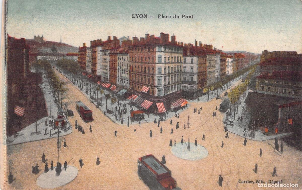 Cartoline: Postal de Place du Pont en Lyon, Francia