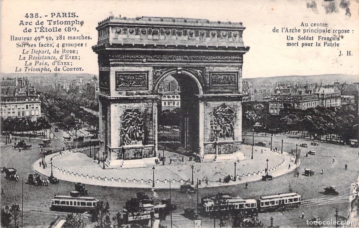 Postales: Postal del Arco de Triunfo en Paris - Foto 1