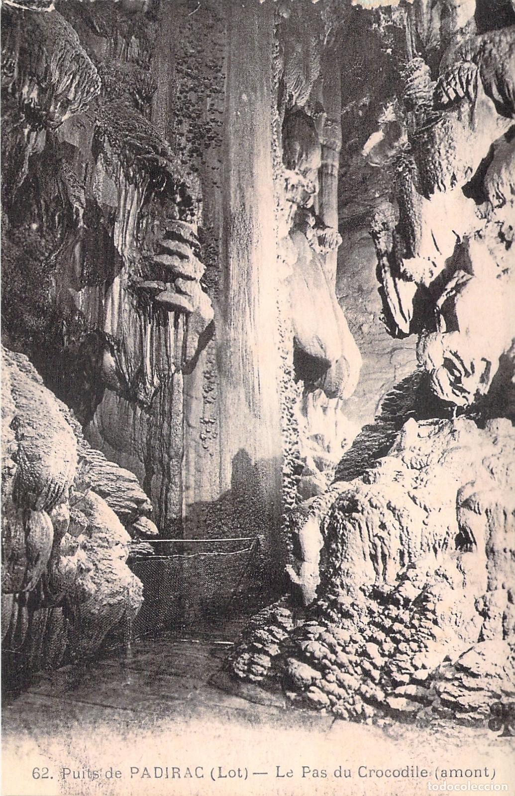 Cartoline: Postal de las Cuevas de Padirac, Francia: Pas du Crocodile