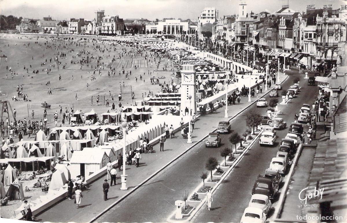 Cartes Postales: Postal de la playa y paseo mar&iacute;timo de Les Sables-d'Olonne en Francia
