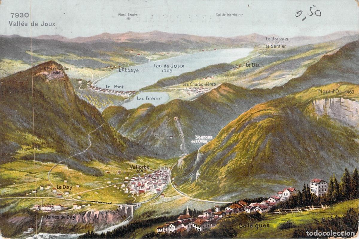 Cartoline: Postal de Vallorbe y Valle de Joux en Suiza