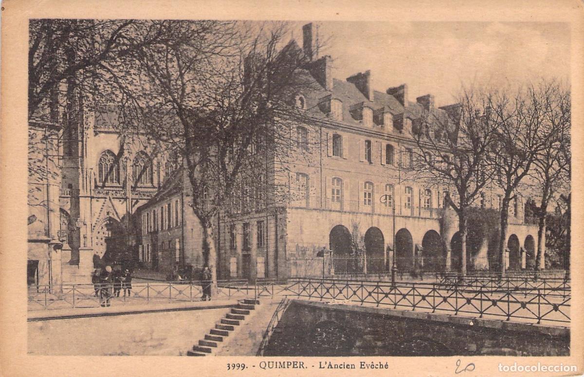 Cartoline: Postal de Quimper Francia con el Antiguo Palacio Episcopal