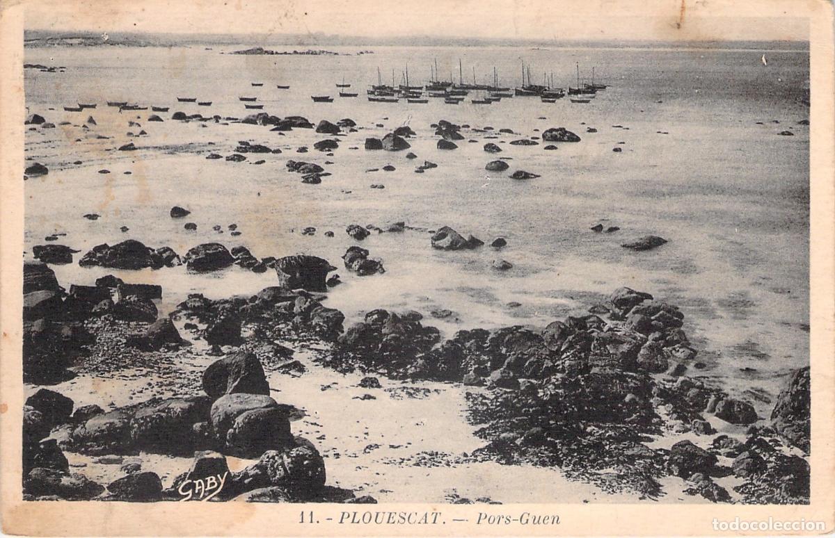 Postales: Postal de la playa de Pors-Guen en Plouescat, Breta&ntilde;a