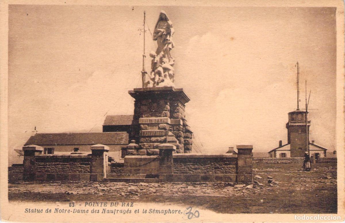 Postales: Postal de la Estatua de Notre-Dame des Naufrag&eacute;s en Pointe du Raz