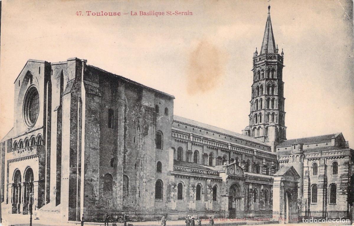 Cartoline: Postal de la Bas&iacute;lica de Saint-Sernin en Toulouse, Francia