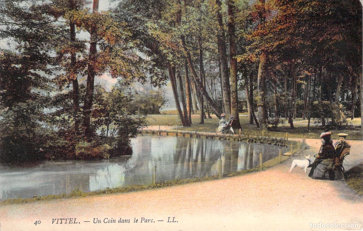 Cartes Postales: Postal de un pintoresco rinc&oacute;n en el parque de Vittel, Francia