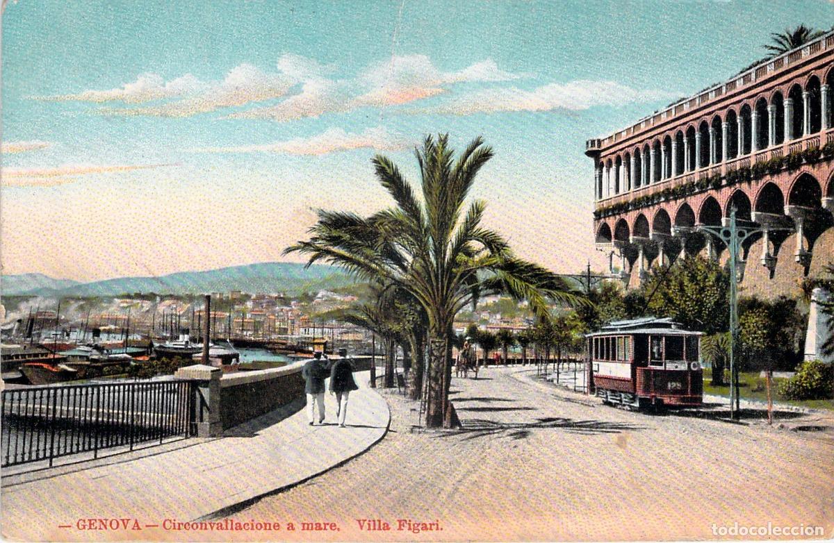 Postcards: Postal de G&eacute;nova, Italia: Circonvallazione a mare y Villa Figari