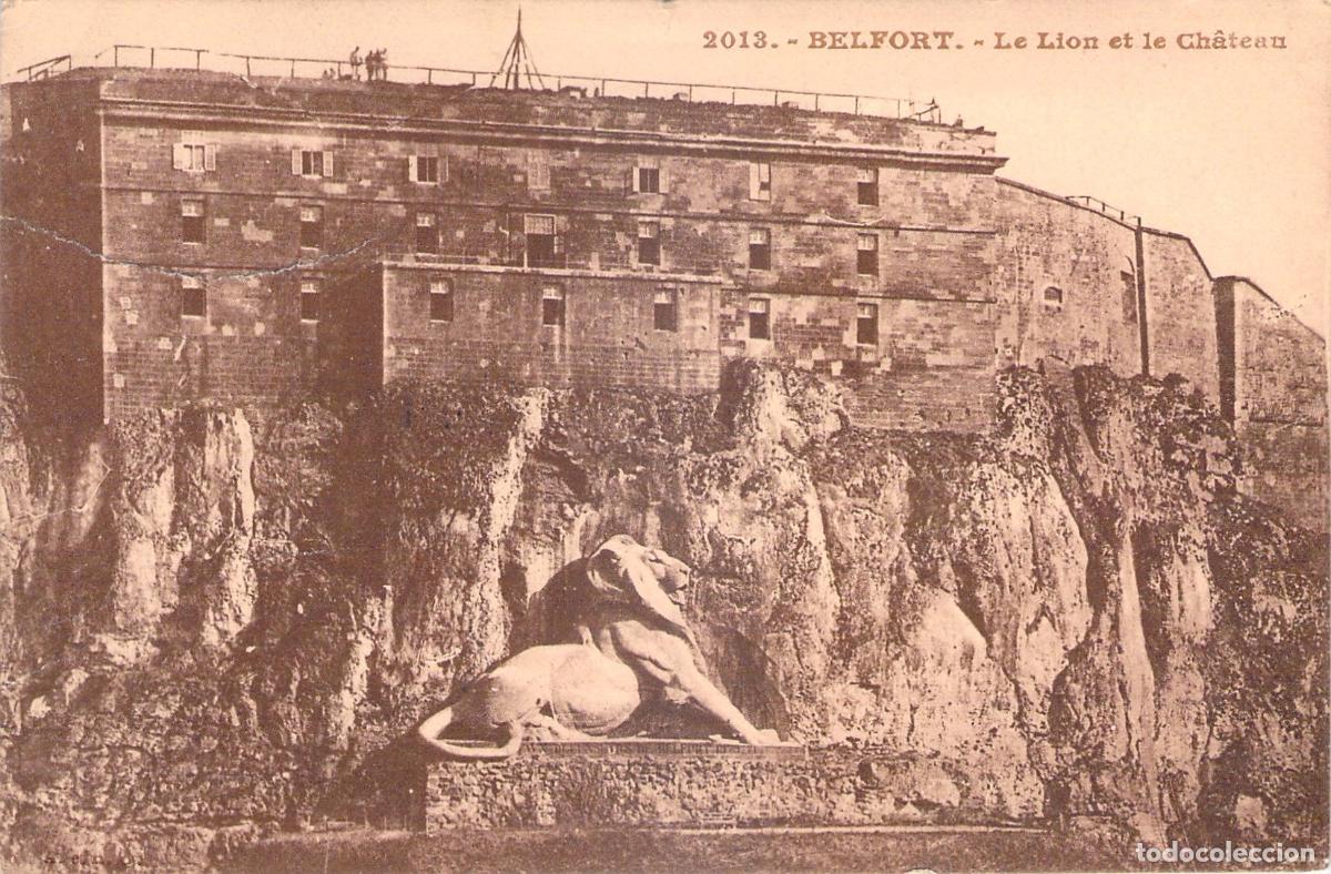 Cartoline: Postal de Belfort con el Le&oacute;n y el Castillo