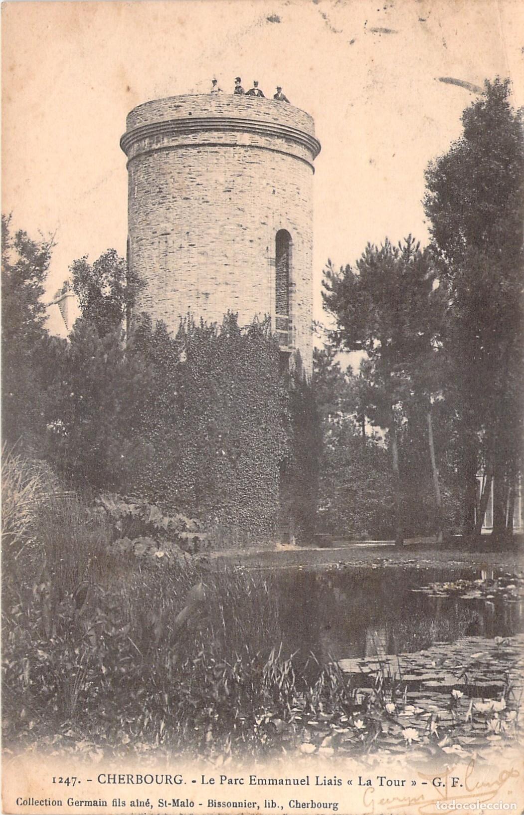 Cartoline: Postal de la Torre en el Parque Emmanuel Liais en Cherbourg