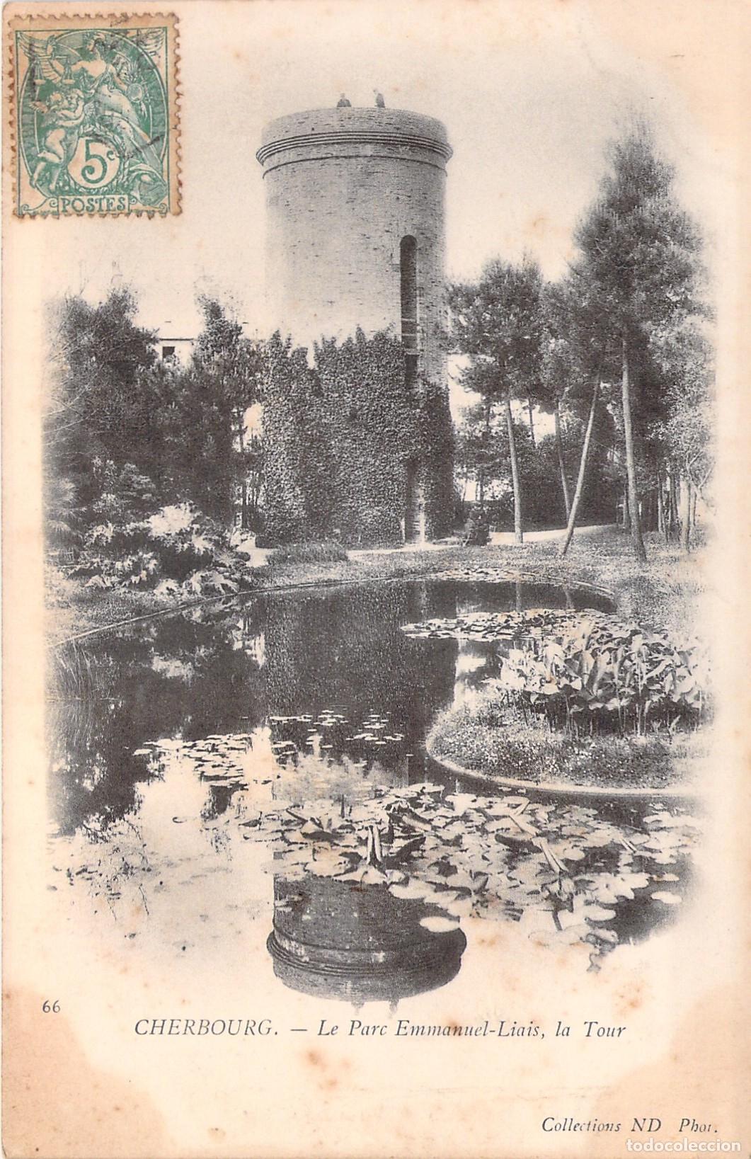 Postcards: Postal de la Torre en el Parque Emmanuel-Liais en Cherbourg