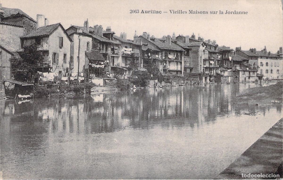 Postales: Postal de Aurillac, vistas de las casas antiguas sobre el r&iacute;o Jordanne