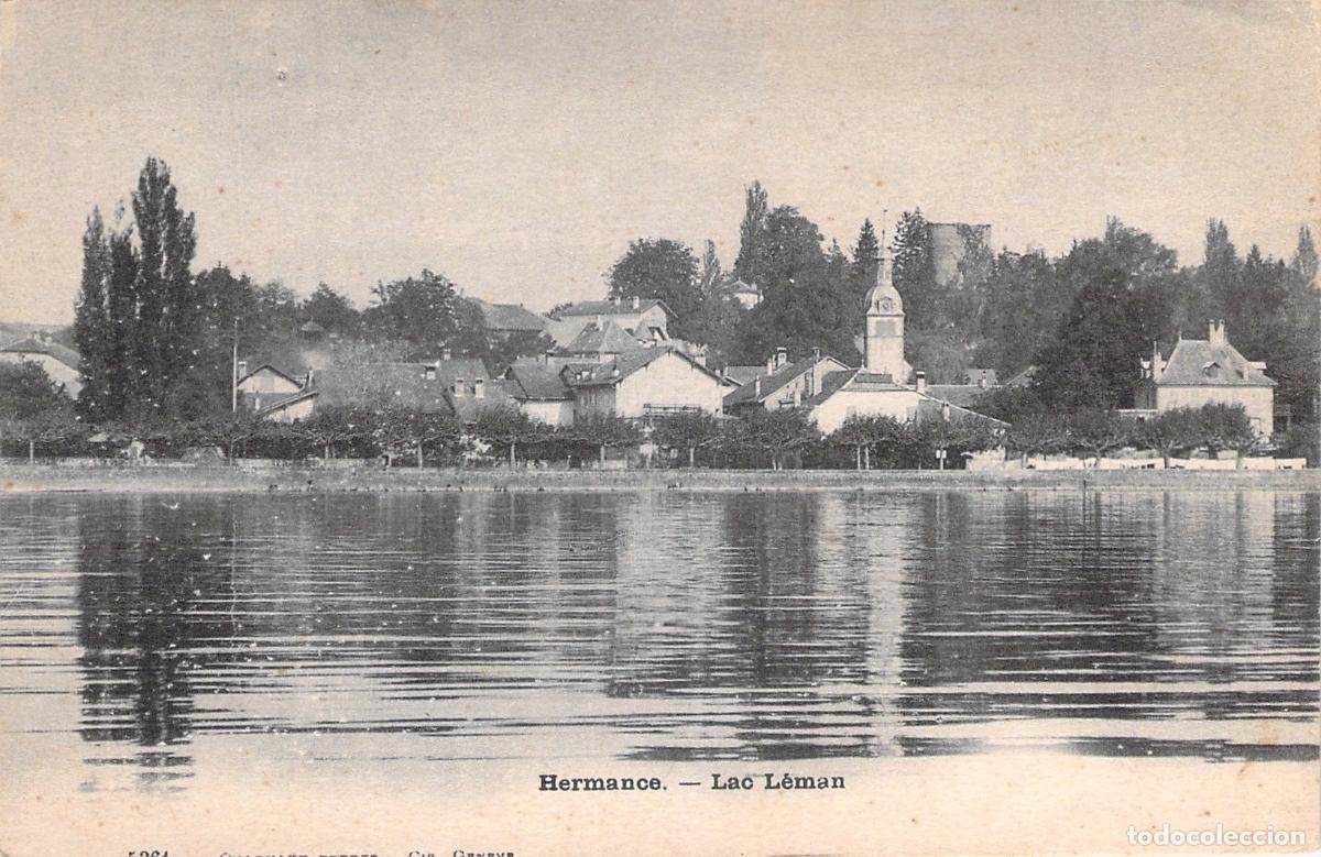 Postales: Postal de Hermance a orillas del Lago Leman Suiza