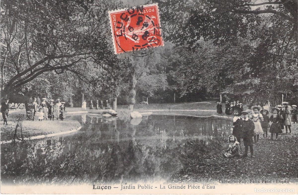 Postales: Postal de Lucon Jardin Public La Grande Piece d'Eau Vend&eacute;e